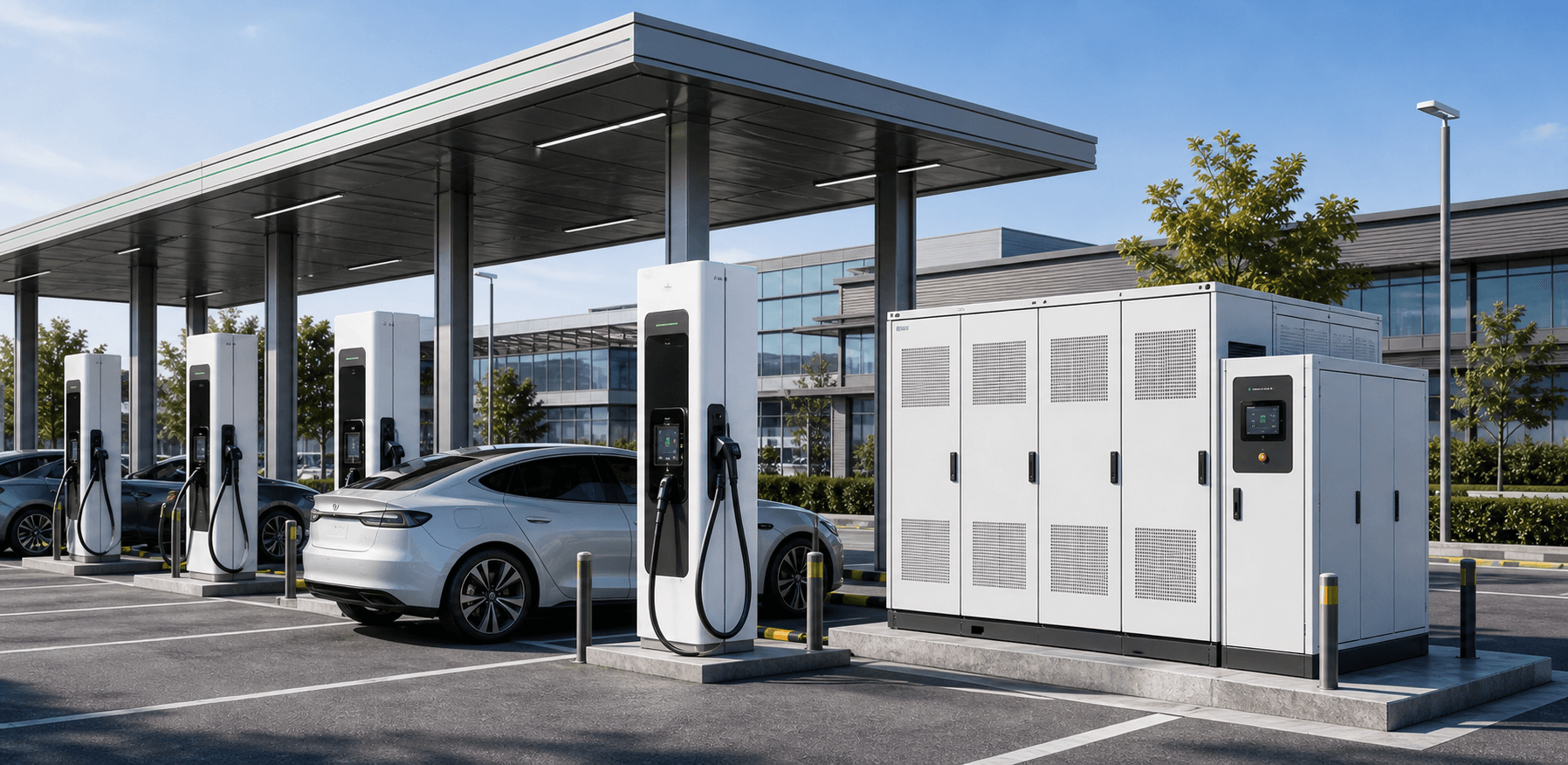 Photorealistic high-power DC fast charging system for infrastructure and public charging sites